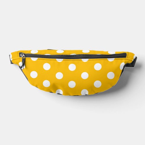 Vintage Polka Dots White and Yellow Pattern Color Fanny Pack
