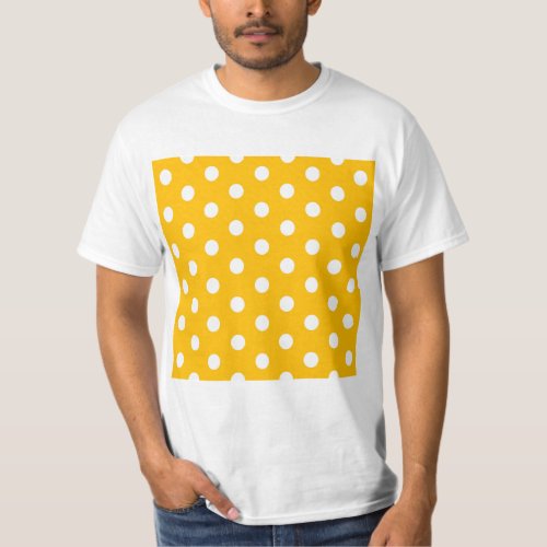 Vintage Polka Dots White and Yellow Pattern Color T_Shirt