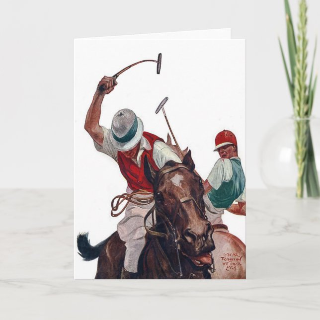 Vintage Polo Greeting Card (Front)