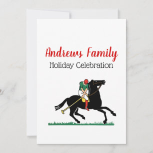 Vintage Polo Player on Pony Invitation