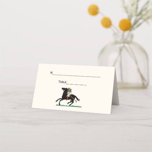 Vintage Polo Player on Pony Ivory Place Card