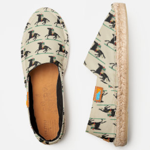 Vintage Polo Player on Pony Natural Color Canvas Espadrilles