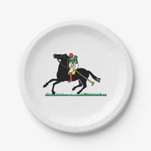 Vintage Polo Player on Pony Paper Plates