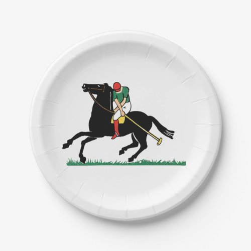 Vintage Polo Player on Pony Paper Plates
