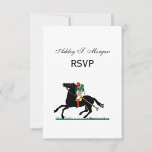 Vintage Polo Player on Pony RSVP Card