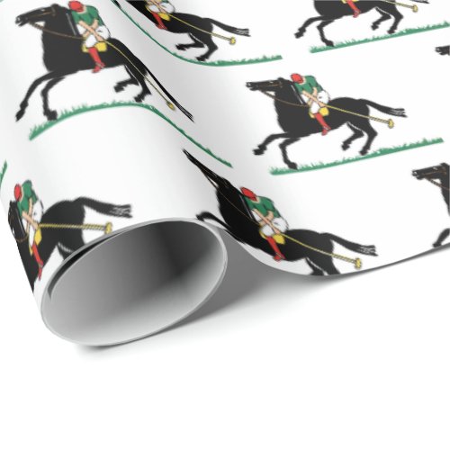 Vintage Polo Player on Pony Wrapping Paper