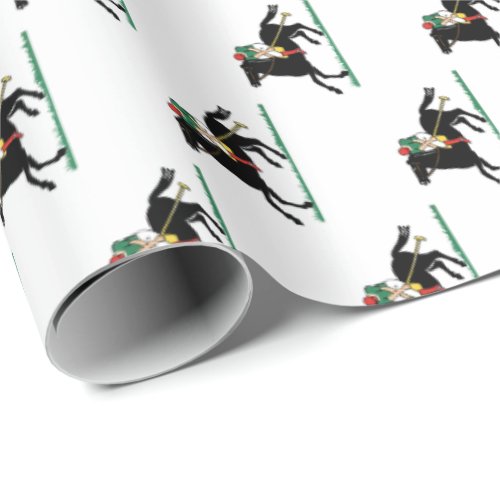 Vintage Polo Player on Pony Wrapping Paper