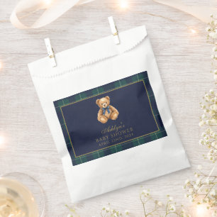 Vintage Polo Teddy Bear Baby Shower Favor Bag