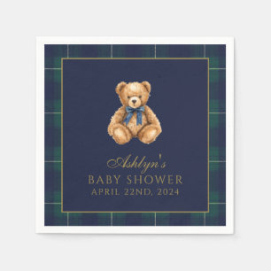 Vintage Polo Teddy Bear Baby Shower Napkins