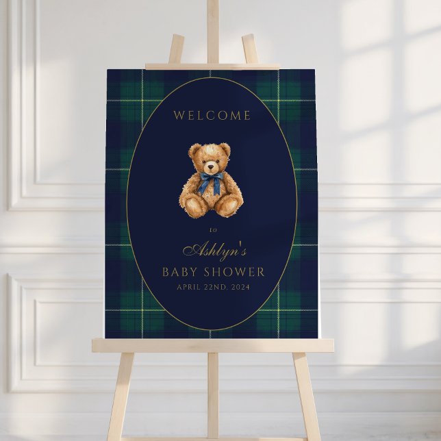Vintage Polo Teddy Bear Baby Shower Welcome Sign (Creator Uploaded)