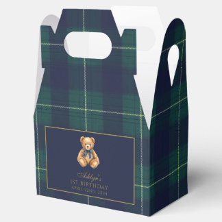Vintage Polo Teddy Bear Birthday Party Favor Boxes