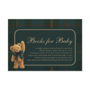 Vintage Polo Teddy Bear Books for Baby Boy Enclosure Card