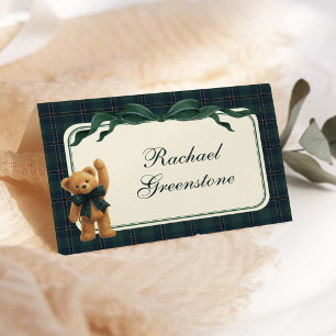 Vintage Polo Teddy Bear Navy Green Seating Table Number