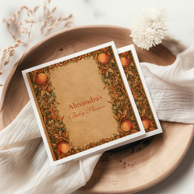 Vintage Pomegranate Art Nouveau Baby Shower Napkins (Creator Uploaded)