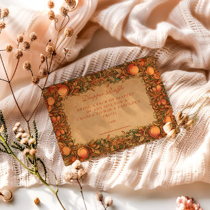 Vintage Pomegranate Art Nouveau Diapper Raffle Enclosure Card