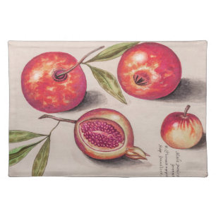 Vintage Pomegranate Fruit by Anselmus de Boodt Cloth Placemat