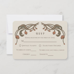 Vintage Pomegranate RSVP card