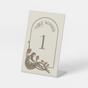 Vintage Pomegranate Table Number Pedestal Sign