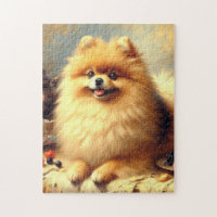 Vintage Pomeranian Dog Painting