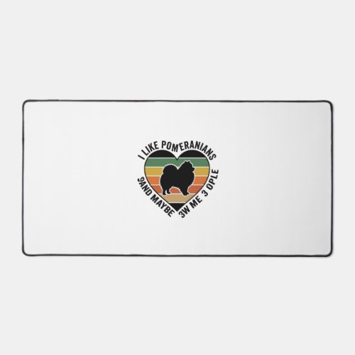 Vintage Pomeranian Heart Quote Dog Lover Shirt Des Desk Mat