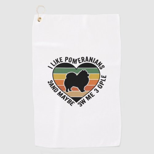 Vintage Pomeranian Heart Quote Dog Lover Shirt Des Golf Towel