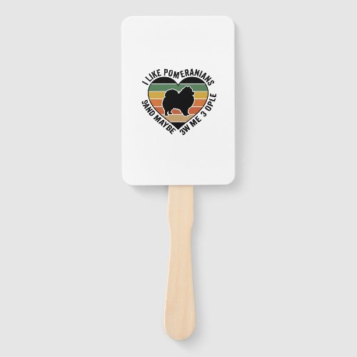 Vintage Pomeranian Heart Quote Dog Lover Shirt Des Hand Fan