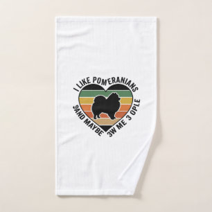 Vintage Pomeranian Heart Quote Dog Lover Shirt Des Hand Towel