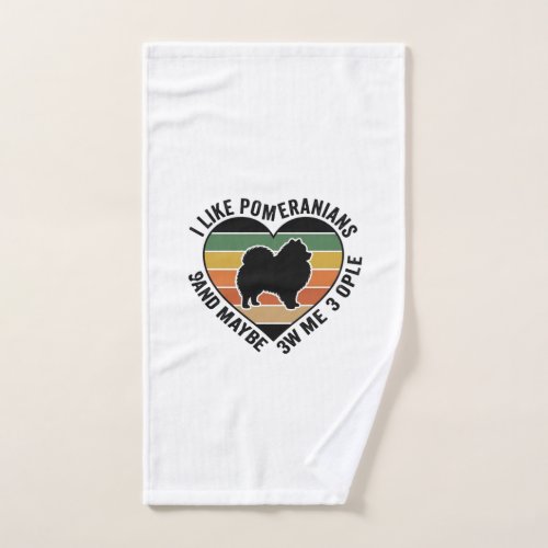 Vintage Pomeranian Heart Quote Dog Lover Shirt Des Hand Towel