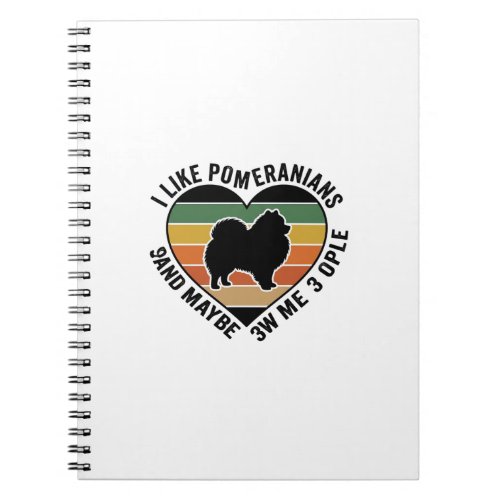 Vintage Pomeranian Heart Quote Dog Lover Shirt Des Notebook