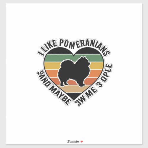 Vintage Pomeranian Heart Quote Dog Lover Shirt Des Sticker