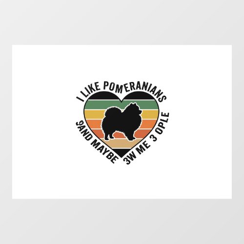 Vintage Pomeranian Heart Quote Dog Lover Shirt Des Window Cling