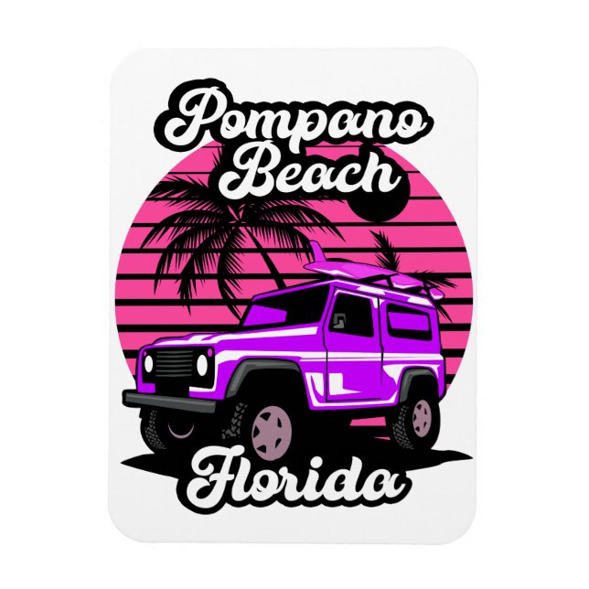Vintage Pompano Beach Florida Magnet (Vertical)