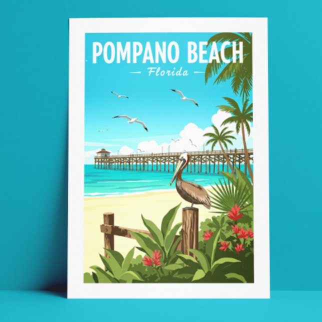 Vintage Pompano Beach Florida Postcard (Creator Uploaded)