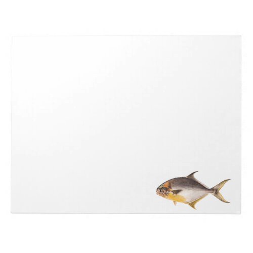Vintage Pompano Fish_ Game Fishes Template Blank Notepad