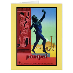 Vintage Pompeii Italian travel poster