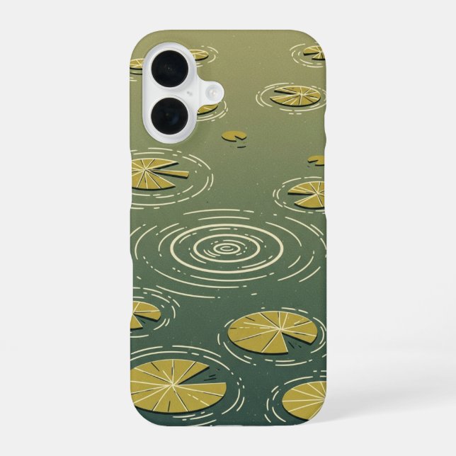 Vintage Pond with Water Lilies iPhone Case (Back)