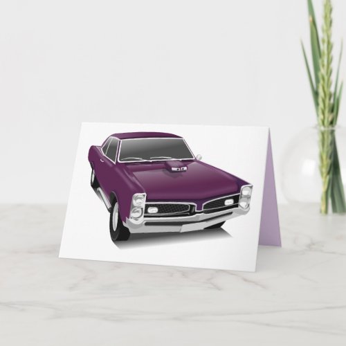 vintage pontiac gto greeting card