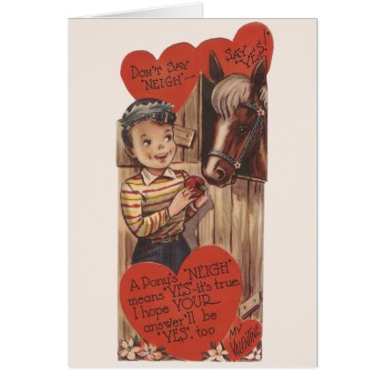 Vintage Pony / Horse Valentine&#39;s Day Card