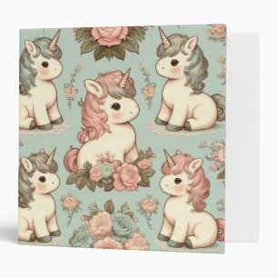 Vintage Pony's Delightful Blooms  3 Ring Binder