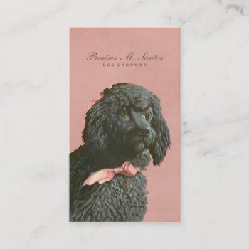 Vintage Poodle Dog Grooming Cool Animal Elegant Business Card by red_dress at Zazzle