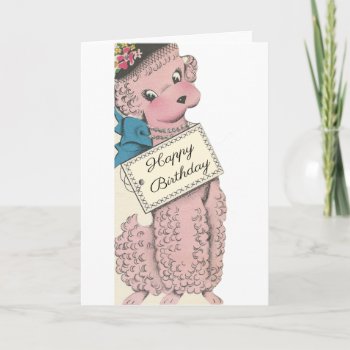 Vintage Poodle Happy Birthday Card by Gypsify at Zazzle