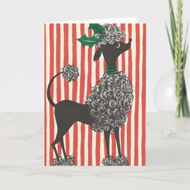 Vintage Poodle Holiday Card (Front)
