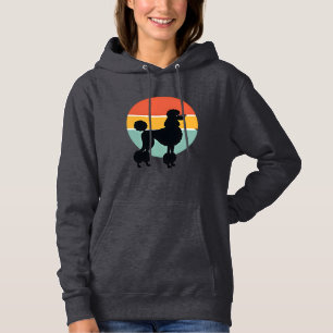Vintage Poodle Sunset Retro Dog Silhouette Circle Hoodie