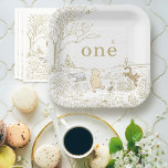 Vintage Pooh 100 Acre Wood 1st Birthday  Paper Plates<br><div class="desc">Celebrate your child's Winnie the Pooh themed Birthday  with these classic Winnie the Pooh paper plates. Personalize by adding your child's age!</div>