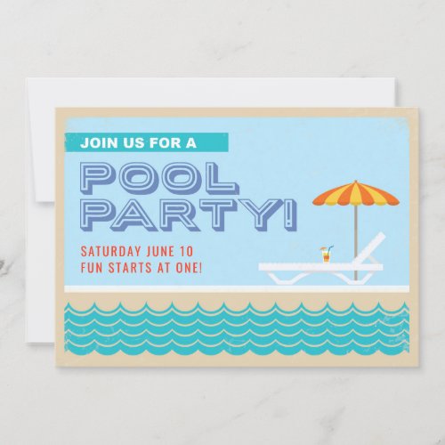 Vintage Pool Party Invite
