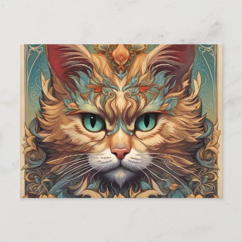 Vintage Pop Art Louis Wain Beautiful Cat Postcard