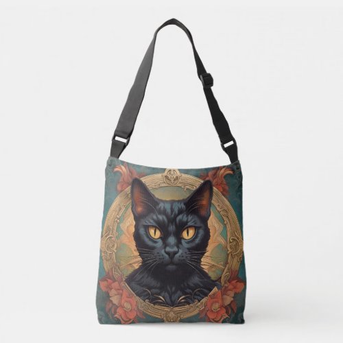 Vintage Pop Art Louis Wain Retro Style Cat Crossbody Bag