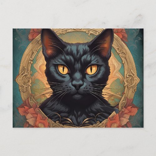 Vintage Pop Art Louis Wain Retro Style Cat Postcard