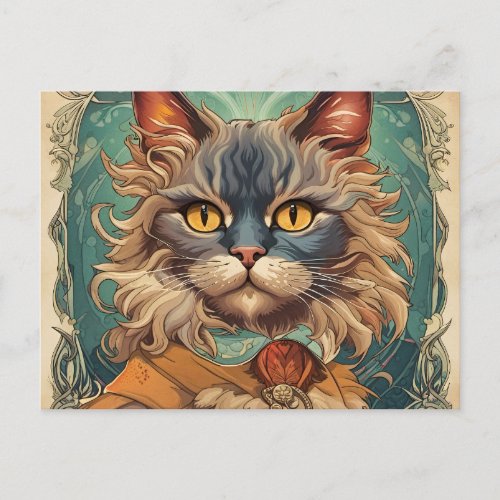 Vintage Pop Art Louis Wain Retro Style Postcard