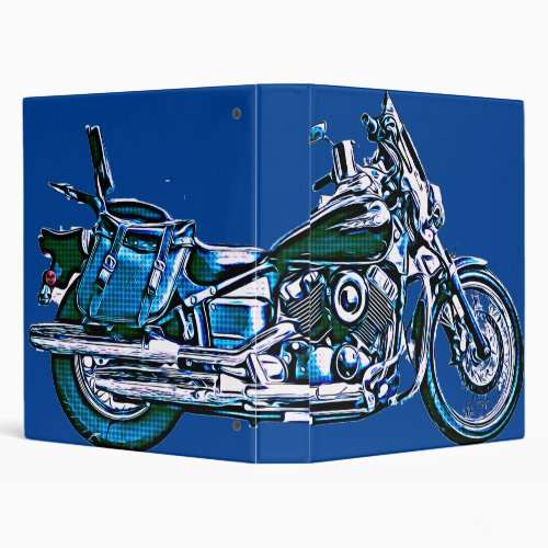 Vintage Pop Art Motorcycle Binder Notebook